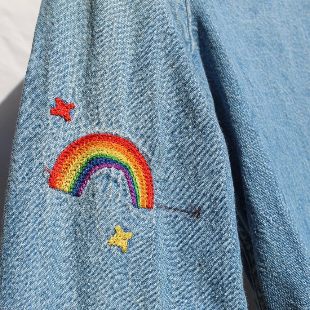 Levi Strauss Jean Shirt with Embroidery Size S - Picture 5 of 8